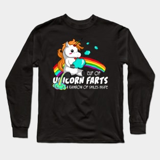 Cup Of Unicorn Farts Rainbow Of Smile Inside Costume Gift Long Sleeve T-Shirt